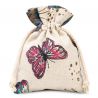 Sacchetti tipo lino con stampa 10 x 13 cm - naturale / farfalla Sacchetti piccoli 10x13 cm