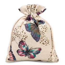 Sacchetti tipo lino con stampa 13 x 18 cm - naturale / farfalla Sacchetti medi 13x18 cm