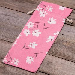Sacchetti tipo lino con stampa 16 x 37 cm - naturale / fiori rosa In viaggio