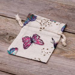 Sacchetti tipo lino con stampa 10 x 13 cm - naturale / farfalla Per un animale domestico