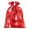 Sacco di juta 26 x 35 cm -  rosso / renna Sacchetto di Natale