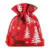 Sacchetti di juta 10 x 13 cm - rosso / renna Sacchetto di Natale