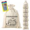 Sacchi di lino 30 x 40 cm con stampa  - sacchetti da colorare con pennarelli Per bambini