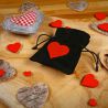 Sacchetti di velluto 8 x 10 cm - nero - cuore San Valentino