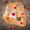 Sacchetti tipo lino 9 x 12 cm - naturale - cuore San Valentino