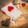 Sacchetti tipo lino 9 x 12 cm - naturale - cuore Idea regalo