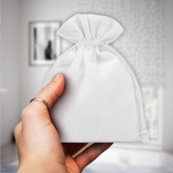 Sacchetti di cotone 11 x 14 cm - bianco Baby Shower