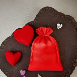 Sacchetti in raso 15 x 20 cm - rosso San Valentino