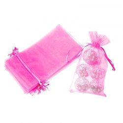 Sacchetti di organza 13 x 27 cm - rosa Battesimo