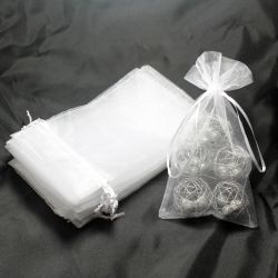 Sacchetti di organza 11 x 20 cm - bianco Regali per gli invitati