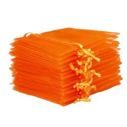 Sacchetti di organza 8 x 10 cm - arancione Sacchetti piccoli 8x10 cm