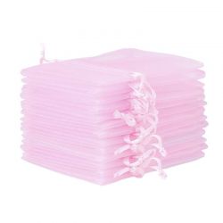 Sacchetti di organza 8 x 10 cm - rosa chiaro San Valentino