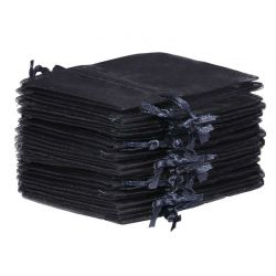 Sacchetti di organza 9 x 12 cm - nero Lavanda e fragranze essiccate