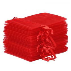 Sacchetti di organza 10 x 13 cm - rosso Lavanda e fragranze essiccate