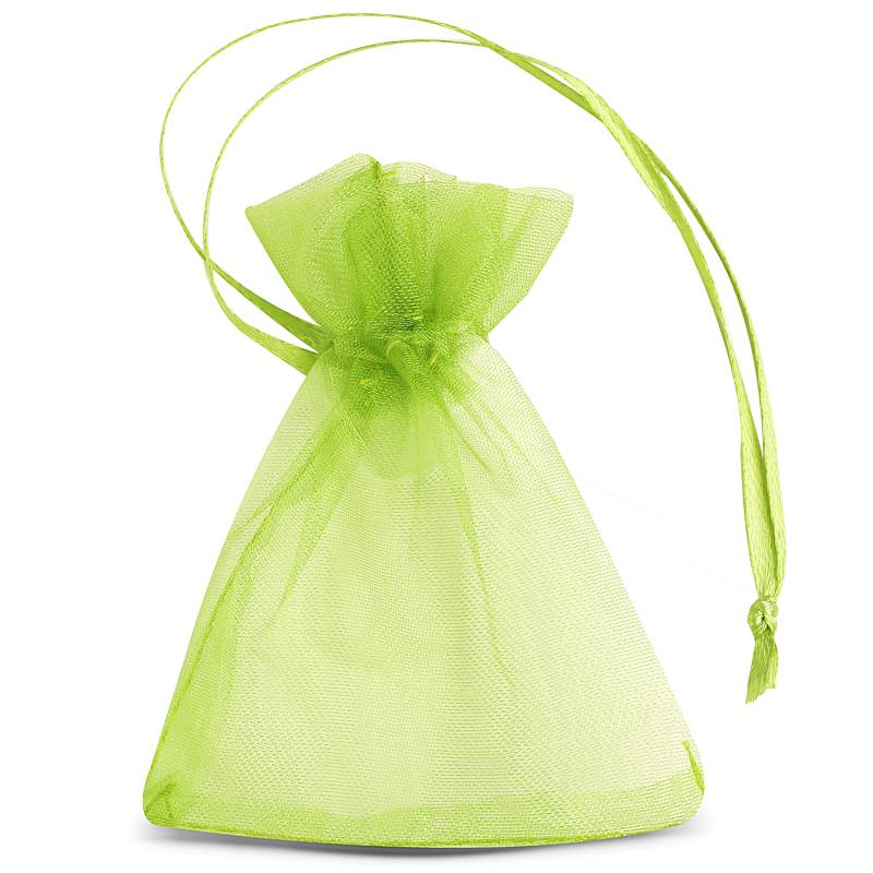 25 pz Sacchetti di organza 7 x 9 cm (SDB) - verde - Saketos