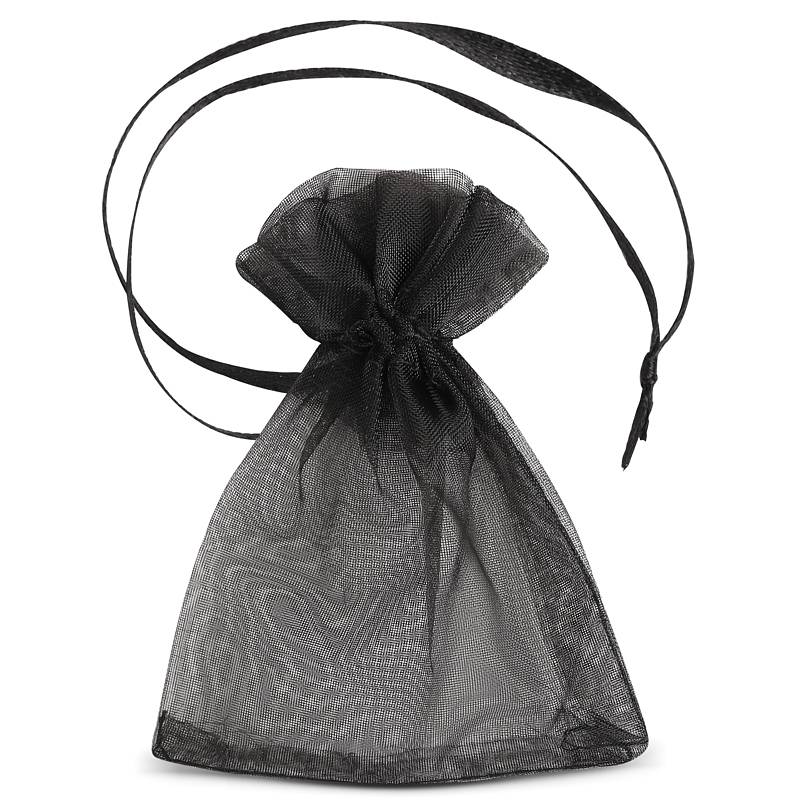 25 pz Sacchetti di organza 7 x 9 cm (SDB) - nero - Saketos