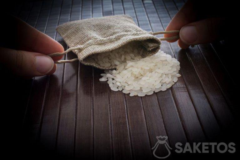 sacchetto di iuta con riso
