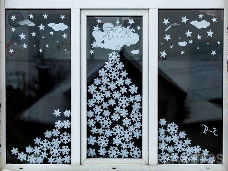 decorazione invernale delle finestre