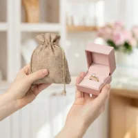 Sacchetti di iuta per gioielli, set di confezioni.