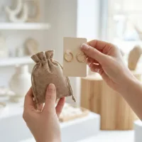 Sacchetti di juta per orecchini e gioielli.