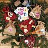 Calendario dell'Avvento sacchetti di iuta 12 x 15 cm I 13 x 18 cm bordeaux e marroni chiari Sacchetti di juta