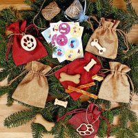Calendario dell'Avvento sacchetti di iuta 12 x 15 cm I 13 x 18 cm bordeaux e marroni chiari Confezionamento regali