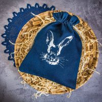 Sacchi di jeans 26 x 35 cm con stampa - coniglietto Sacchetti di cotone