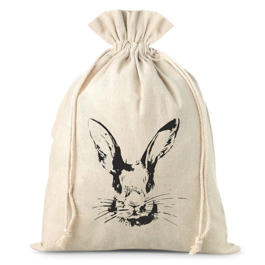 Sacchetto tipo lino 26 x 35 cm con stampa - coniglietto Sacchetti occasionali