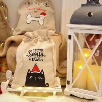 Sacco tipo lino 26 x 35 cm con stampa Natale