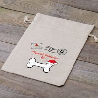 Sacco tipo lino 35 x 50 cm con stampa Natale