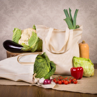 Borsa in cotone 38 x 42 cm con manici corti - naturale Fai-Da-Te: set creativi