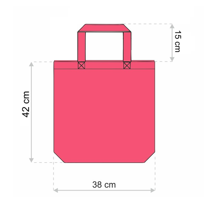 Borsa in cotone 38 x 42 cm con manici corti - naturale Borse per gli acquisti con manici