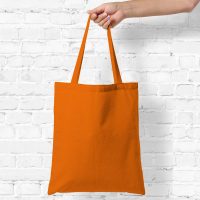 Borsa in cotone 38 x 42 cm con manici lunghi - arancione Halloween