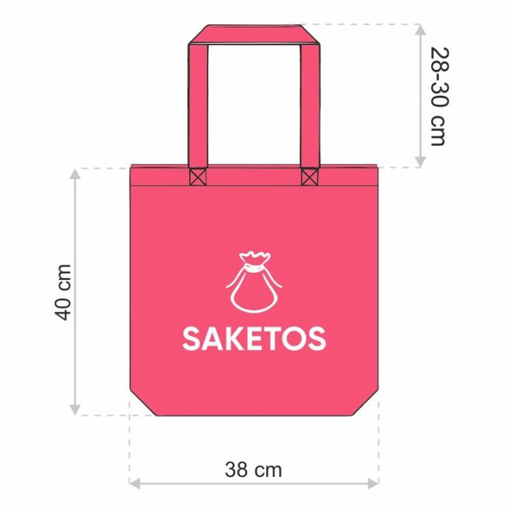 Borsa in cotone 38 x 42 cm con manici lunghi - arancione Feste e occasioni speciali