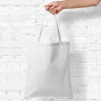 Borsa in cotone 38 x 42 cm con manici lunghi - bianca Sacchi di cotone