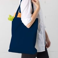 Borsa in cotone 38 x 42 cm con manici lunghi - blu Borse per gli acquisti con manici