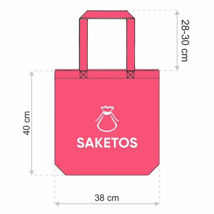 Borsa in cotone 38 x 42 cm con manici lunghi - grigia Abbigliamento e biancheria