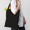 Borsa in cotone 38 x 42 cm con manici lunghi - nero Sacchetti neri