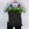 Borsa in cotone 38 x 42 cm con manici lunghi - nero Borse per gli acquisti con manici