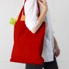 Borsa in cotone 38 x 42 cm con manici lunghi - rossa Sacchetti in cotone