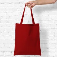 Borsa in cotone 38 x 42 cm con manici lunghi - rossa Borse per gli acquisti con manici