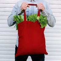 Borsa in cotone 38 x 42 cm con manici lunghi - rossa Sacchetti rossi