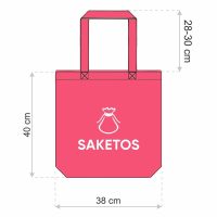 Borsa in cotone 38 x 42 cm con manici lunghi - rossa Accessori per hotel