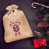 Sacchetti di juta 26 x 35 cm - Natale - lecca-lecca Sacchetti occasionali