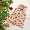 Sacco di juta 26 x 35 cm - naturale / stelle Sacchetti occasionali