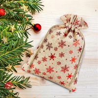 Sacco di juta 26 x 35 cm - naturale / stelle Sacchetti occasionali