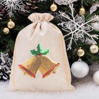 Sacchetti di juta 30 x 40 cm - Natale - campana Sacchetti occasionali