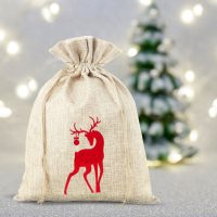 Sacchetti di juta 30 x 40 cm - Natale - Cervo Sacchetti occasionali