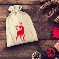 Sacchetti di juta 30 x 40 cm - Natale - Cervo Sacchetti di juta