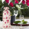 Sacchetti tipo lino con stampa 16 x 37 cm - naturale / rosa In viaggio